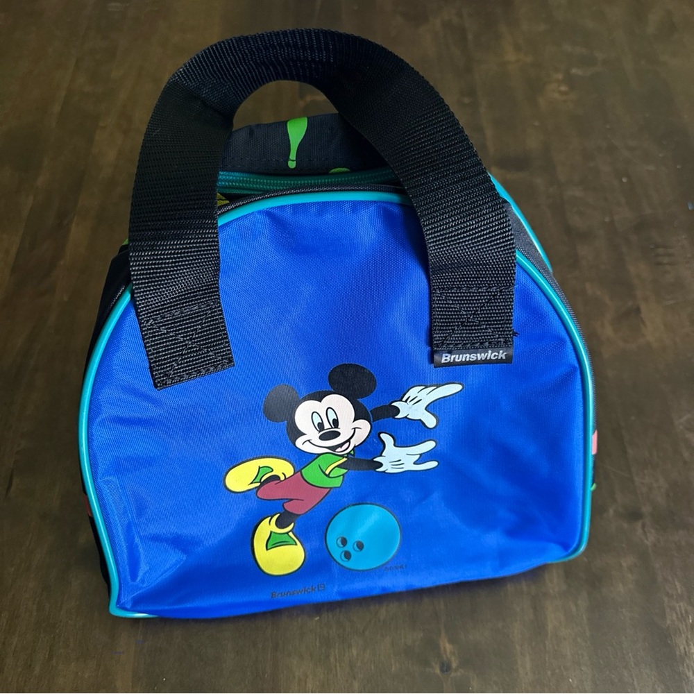 Vintage Brunswick Mickey Mouse Bowling Ball Bag Youth Disney‎ Retro Sports Purse